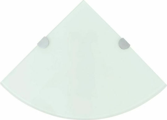 vidaXL Ecke An der Wand montiert Badezimmerregal Glas 35x35x0.8cm Weiß