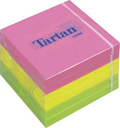Tartan Sticky Memo Pads Cube 7.6x7.6cm MMM767678