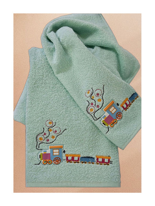 Homeline Set of baby towels 2pcs Train 899 Green 2-16995