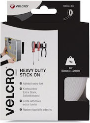 Velcro Heavy Duty Stick Οn White Self-Adhesive Hook & Loop Tape White 50mmx1m 1pcs