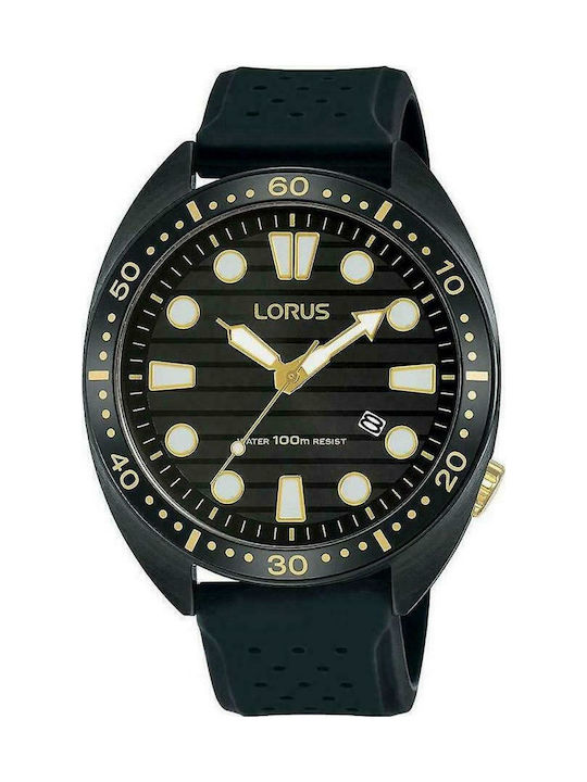 Lorus Watch Battery with Black Rubber Strap RH927LX9