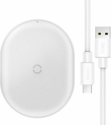 Baseus Cobble Wireless Charging Pad (Qi) Λευκό (WXYS-02)