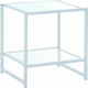 Rectangular Glass Side Table White L48xW44xH50cm