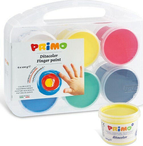 Primo 6 Ditacolor Finger Paints Set 100ml 6pcs