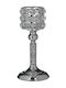 Inart Candle Holder suitable for Tealights Metal Silver 13x13x28cm 1pcs