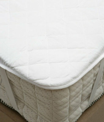 Sidirela Single Quilted Mattress Cover with Elastic Straps Ultra White 100x200cm