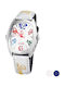 Chronotech Ανδρικό Ρολόι 43mm Μπαταρίας με Λευκό Δερμάτινο Λουράκι