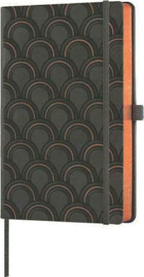 Castelli Carnet A5 Cu dungi cu Elastic și Suport pentru Stilou Negru