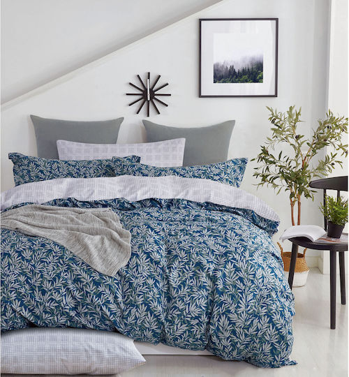 Homeline 1329 Set Paturi & Cuverturi Pat Albastru 225x240cm 3bucți