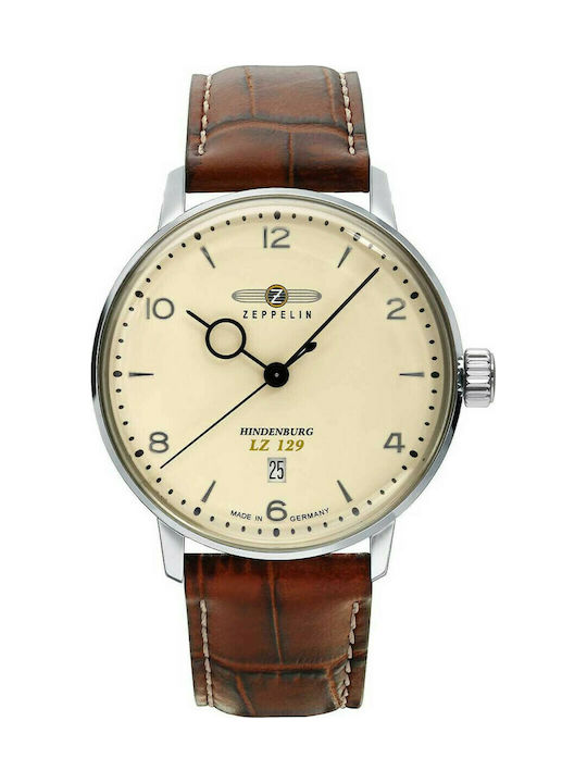 Zeppelin Hindenburg Watch Battery with Brown Leather Strap