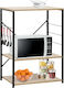 vidaXL Kitchen Rack Wooden in Black Color 3 Slots 60x39.6x79.5cm