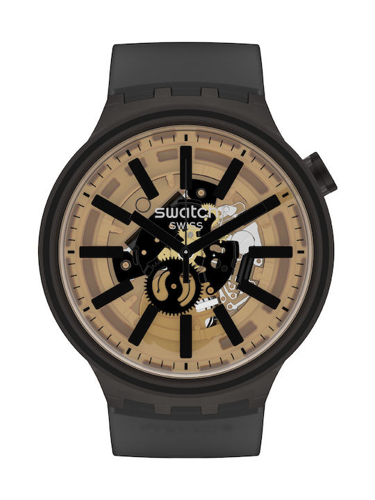 Swatch Big Bold Uhr mit Schwarz Kautschukarmband