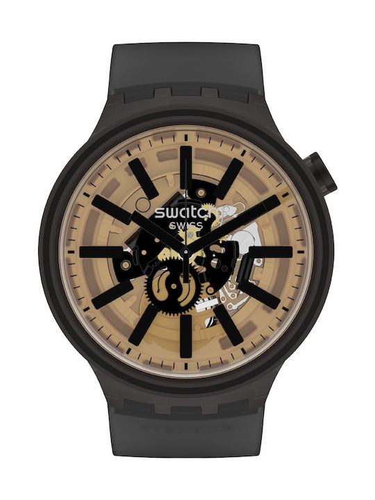 Swatch Big Bold Watch with Black Rubber Strap