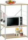 vidaXL Kitchen Rack Wooden in White Color 3 Slots 60x39.6x79.5cm