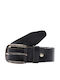 Wide Men's Belt Leather Black