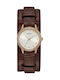 Guess Chelsea Watch with Leather Strap Brown