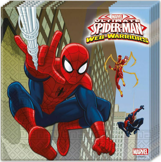 Χαρτοπετσέτες Ultimate Spiderman Web Warriors Πολύχρωμες 33x33εκ. 20τμχ