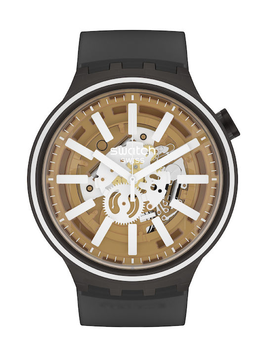 Swatch Лайт Тейст Мъжки часовник 47мм на батерия с Черен Каучук Цвят на каишката