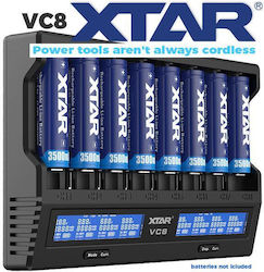 XTAR VC8 USB Φορτιστής 8 Μπαταριών Li-ion/Ni-MH Μεγέθους AA/AAA/D/18650
