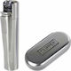 Clipper Metall Feuerzeug Flamme in Silber Farbe