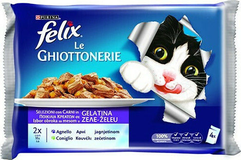 Felix Wet Food for Adult Cats in Pouches with Beef and Vegetables 4x100gr