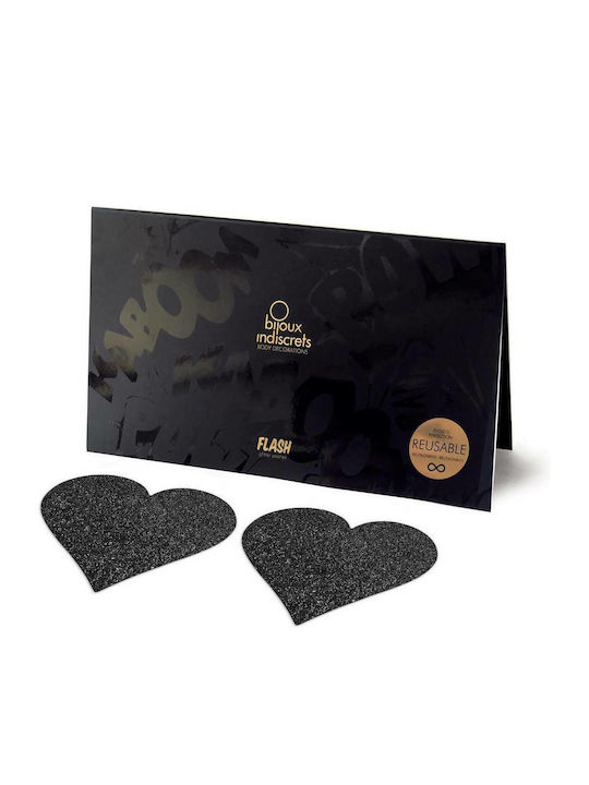 Bijoux Indiscrets Flash Heart Pasties Black