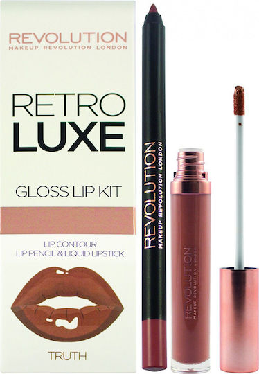 Revolution Beauty Retro Luxe Σετ Μακιγιάζ για τα Χείλη Gloss Truth 2τμχ