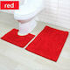 Sidirela Non-Slip Bath Mats Set Toilet E-2564 E-2564 Bordeaux 2pcs