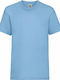 Fruit of the Loom Valueweight Τ Ανδρικό Διαφημιστικό T-shirt Κοντομάνικο Sky Blue