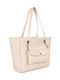 Relief Quilted Geantă de damă Shopper De umăr Bej