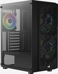 Aerocool Hive ARGB v1 Gaming Midi Tower Κουτί Υπολογιστή με Πλαϊνό Παράθυρο Μαύρο