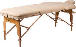 MegaFitness Memory 3 Bett Massage und Physiotherapie Beige aus Holz 192x70cm.