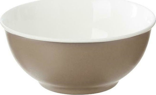 Atmosphera Serving Bowl Round made of Porcelain Taupe with Diameter 14cm
