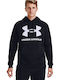 Under Armour Rival Big Men's Sweatshirt with Hood and Pockets Black