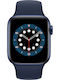 Apple Watch Series 6 Aluminium 44mm Αδιάβροχο με Παλμογράφο (Blue)