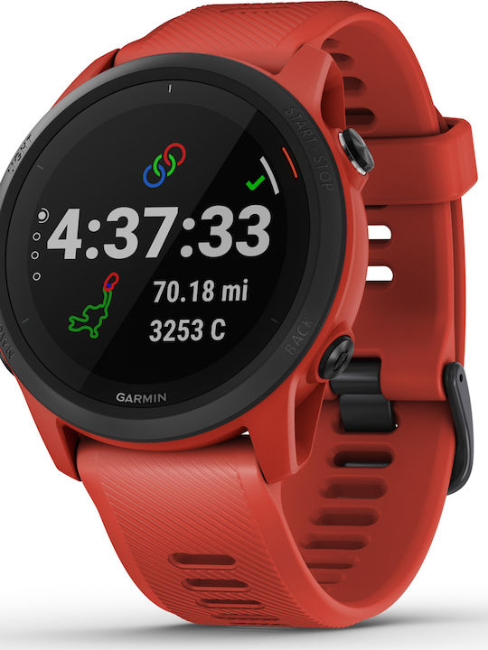 Garmin Forerunner 745 44mm Waterproof Smartwatch with Heart Rate Monitor (Magma Red)
