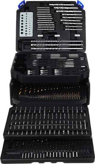 Tagred Set 300 Burghie Titan cu Tija Cilindrică pentru Metal