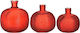 Click Tabletop Lucky Charm Pomegranate Red made of Glass 3pcs