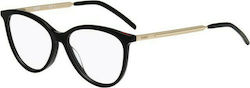 Hugo Boss Plastic Eyeglass Frame Cat Eye Black HG 1107 807