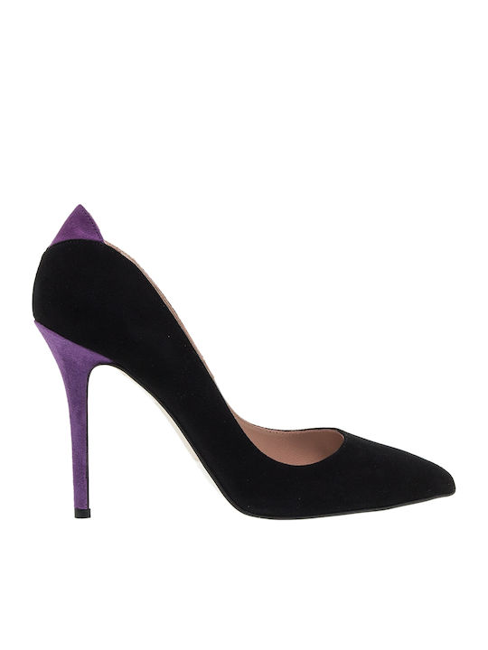Mourtzi Suede Black/Purple Heels 10/1004110