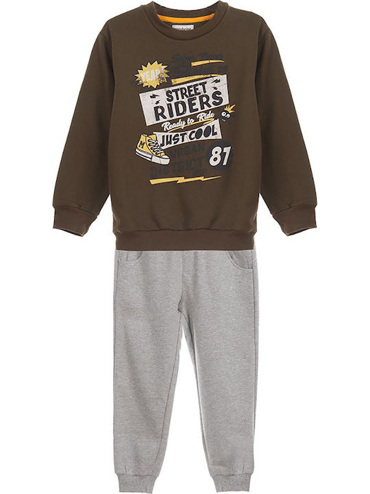 Mandarino Kids Sweatpants Set Khaki 2pcs Σετ Φόρμας Street Riders