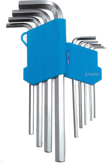 Tagred Set de 9 chei Allen în formă L Hex 1.5-10 mm