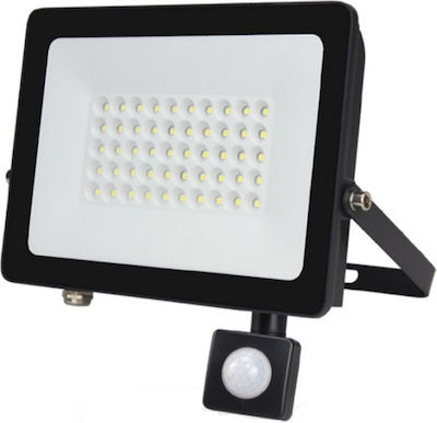 Lucas LED Waterproof LED Floodlight 50W Cold White 6400K with Motion Sensor IP66