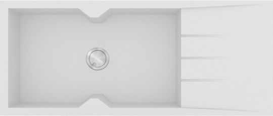 Sanitec Ultra Granite Drop-In Sink Synthetic Granite W116xD50cm Bianco