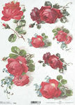 ITD Collection Ριζόχαρτο "Red Roses" Decoupage Rice Paper 21x29cm 1pcs