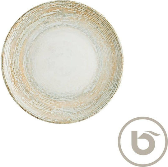 Bonna Teller Untiefe aus Porzellan White-Beige mit Durchmesser 25cm 12Stück