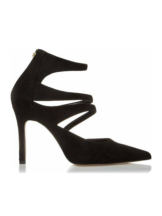 Sante Suede Pointed Toe Heel with Stiletto Heel Black 20-560-01