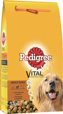 Pedigree Vital Protection 15kg Dry Food for Adult Dogs of Medium Breeds with and with Vegetables / Poultry