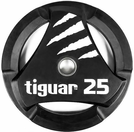 Tiguar Set of Plates Olympic Type Rubber 1 x 25kg Φ50mm with Handles