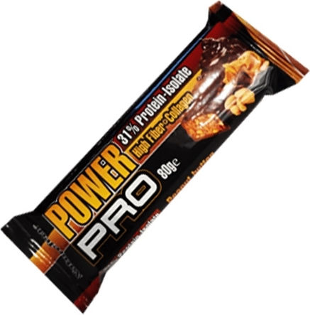 NatureTech Power Pro Higher Fiber & Collagen Bar with 31% Protein & Flavor Peanut Butter 80gr